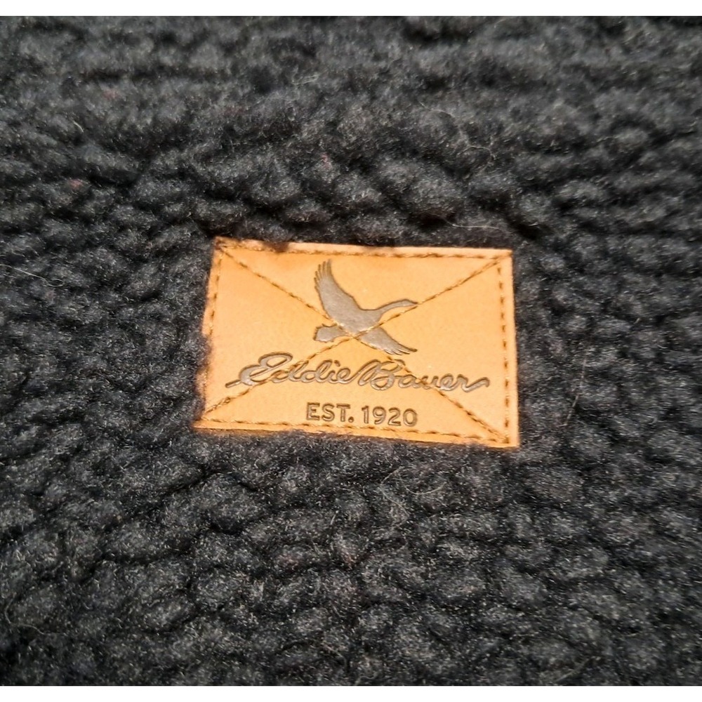 Eddie Bauer Plaid Fleece Vest Sherpa Lined Pockets Front‎ Red Black XS Petite - Picture 8 of 8